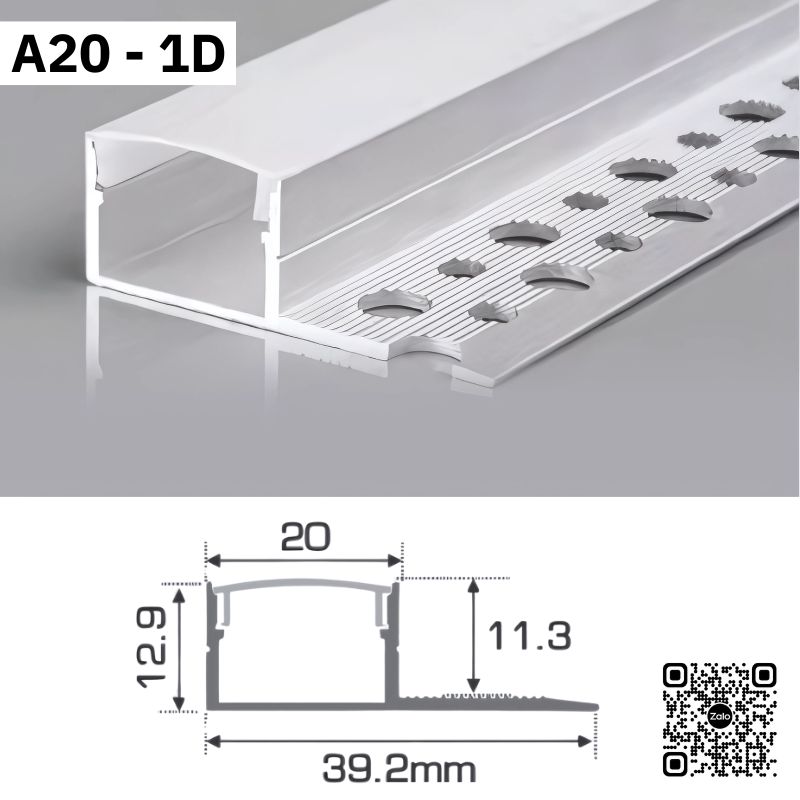 Thanh Nhôm Giấu Viền Dài 1m5 | A20-1D